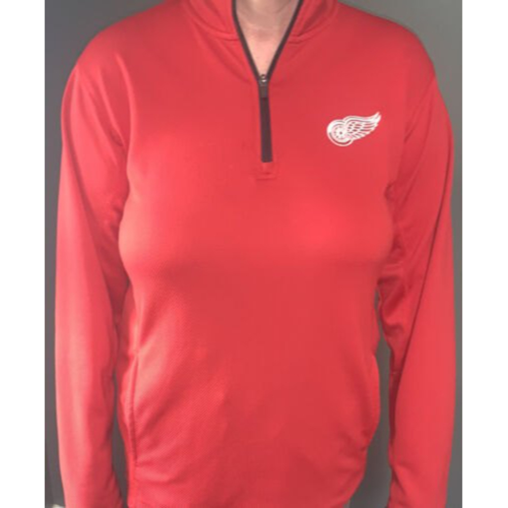 NHL Official Licensed Detroit Red Wings Hockey, 1/2 Zip, LS Pullover Large 44
